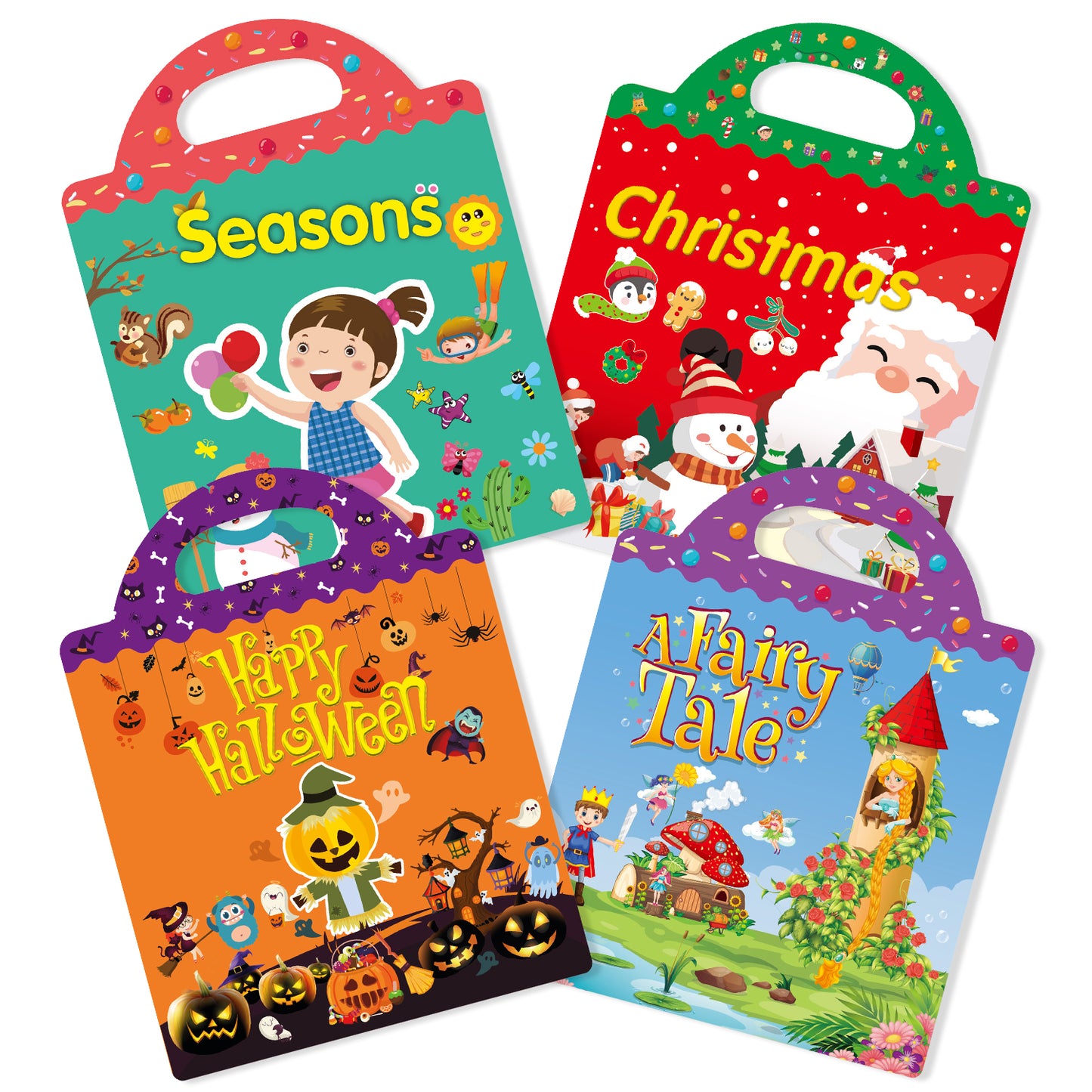 Reusable Sticker Book (Halloween, Christmas, Seasons, Fairy Tale)