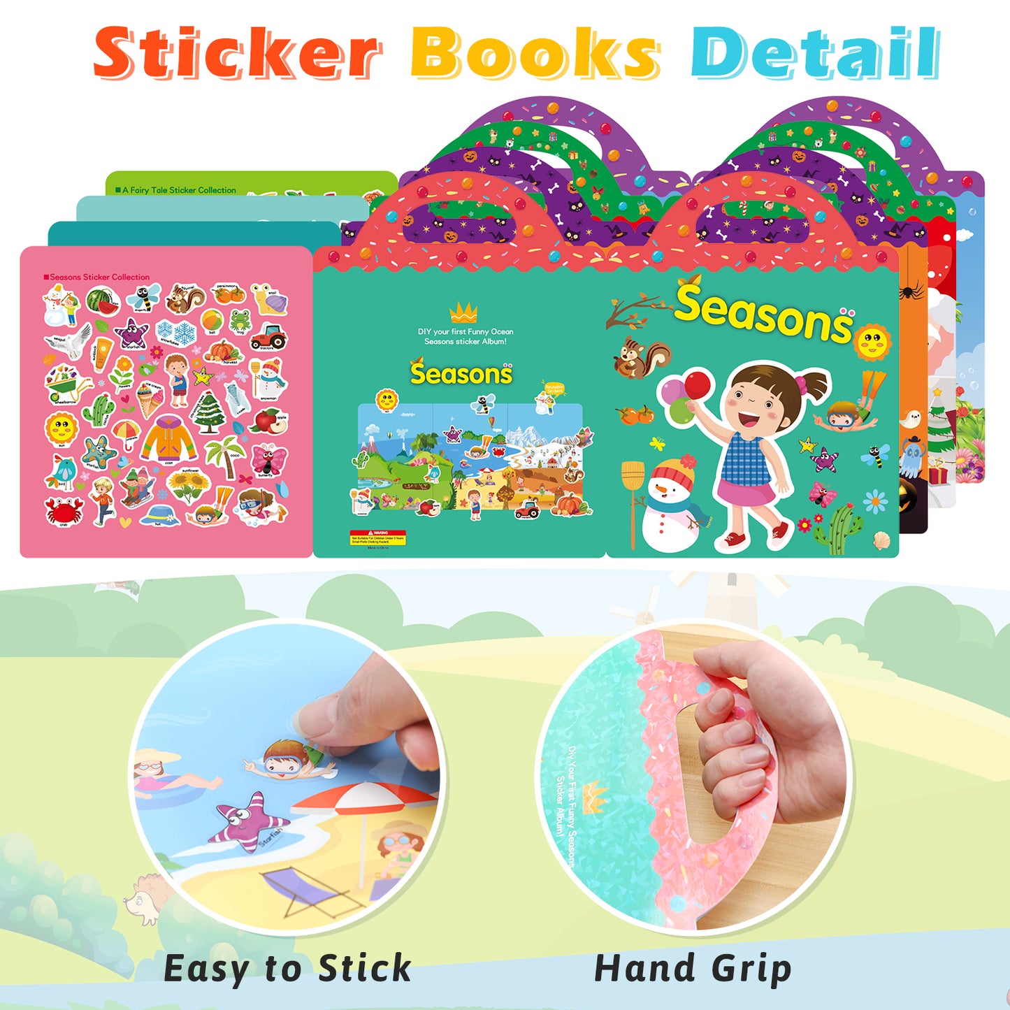 Reusable Sticker Book (Halloween, Christmas, Seasons, Fairy Tale)